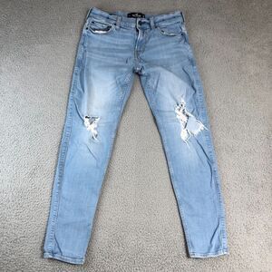 Hollister Jeans‎ Men 30x30 Blue Skinny Leg Distressed Stretch Preppy Normcore